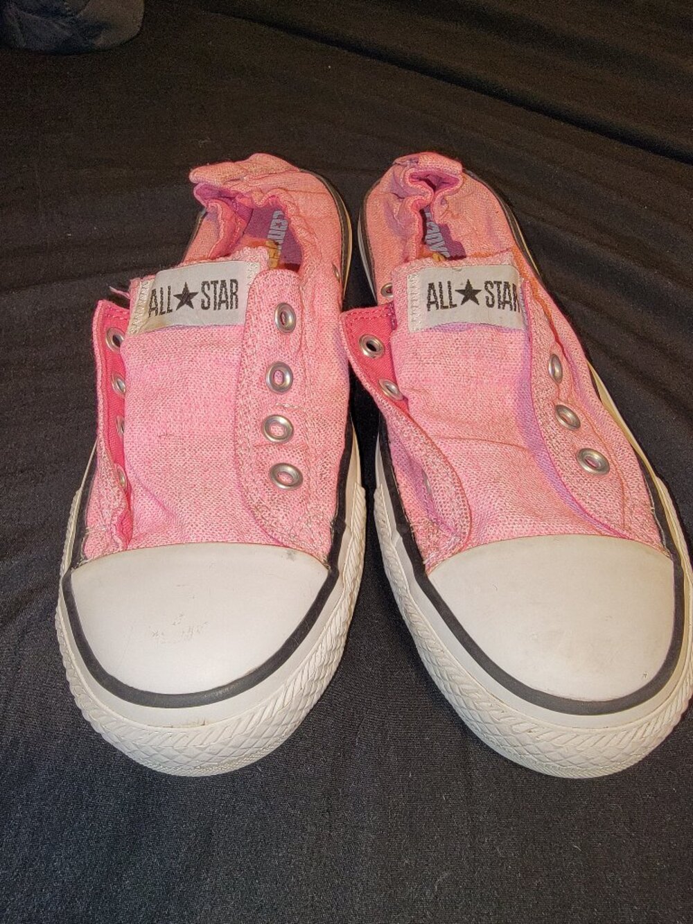 Converse Pink Laceless Slip On Chuck Taylor Low 9.5 Ox In